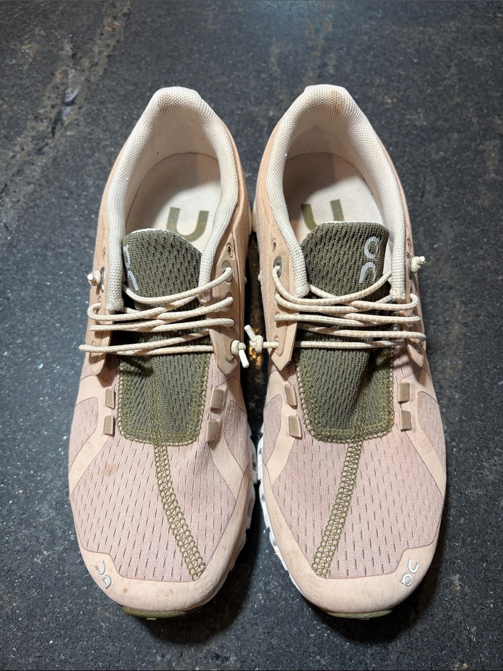 On Running Women's Athletic Shoes - Blush Pink & Olive